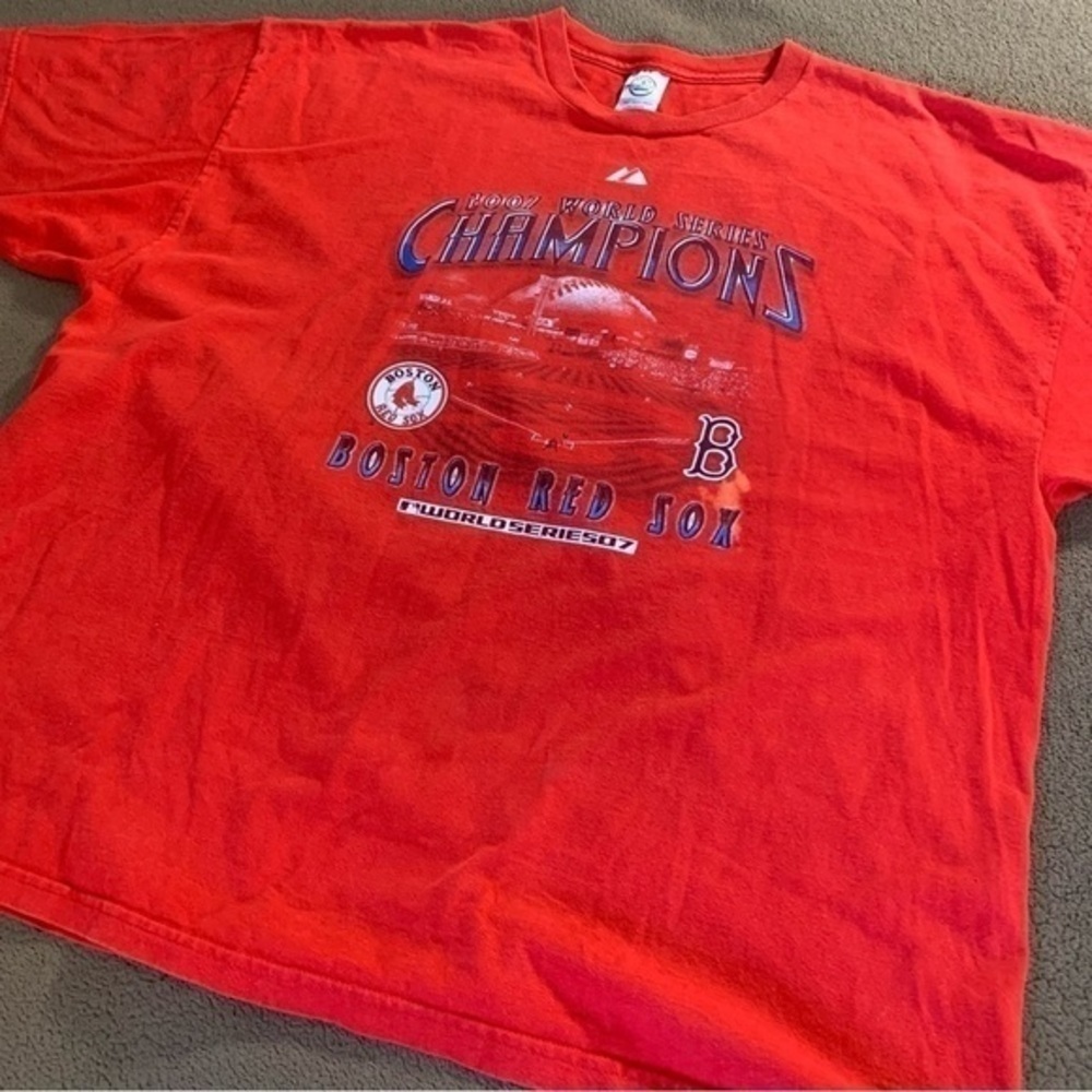 2007 BOSTON RED SOX WORLD SERIES CHAMPIONS MAJESTIC 2XL T-SHIRT